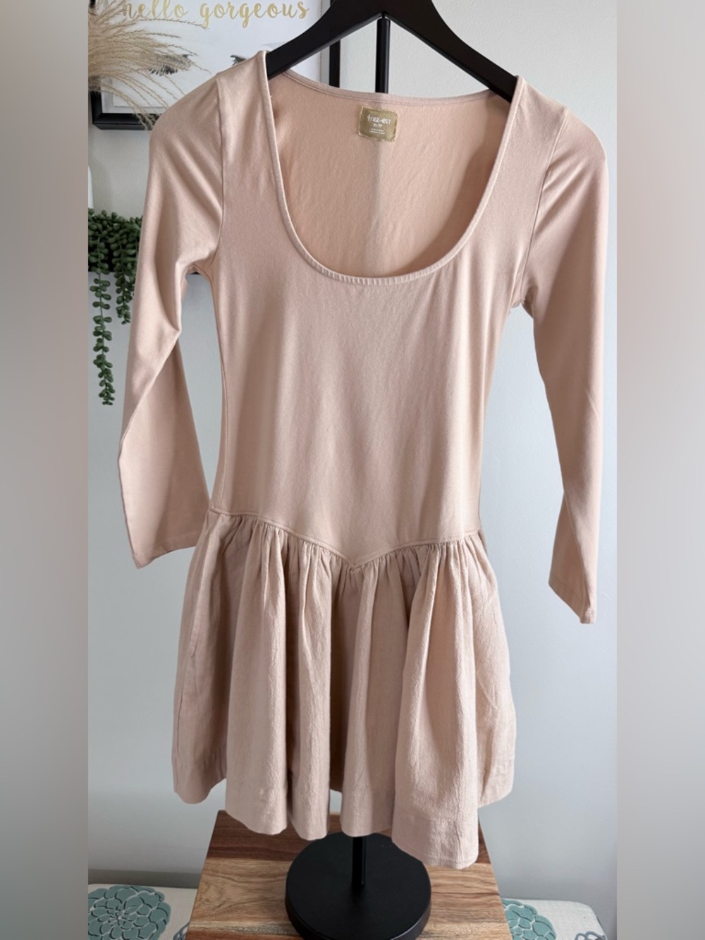 Free People Blush Scoop Neck Mini Dress